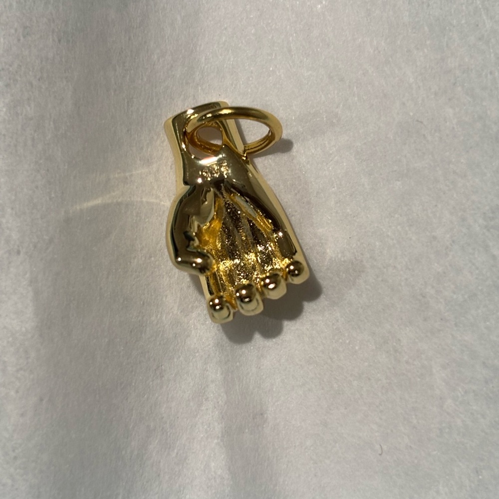 14K gold plated hand charm
